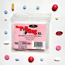The Pill Bag XL 50 Count Reusable, High Quality, Small, Heavy Duty, Travel, Pill