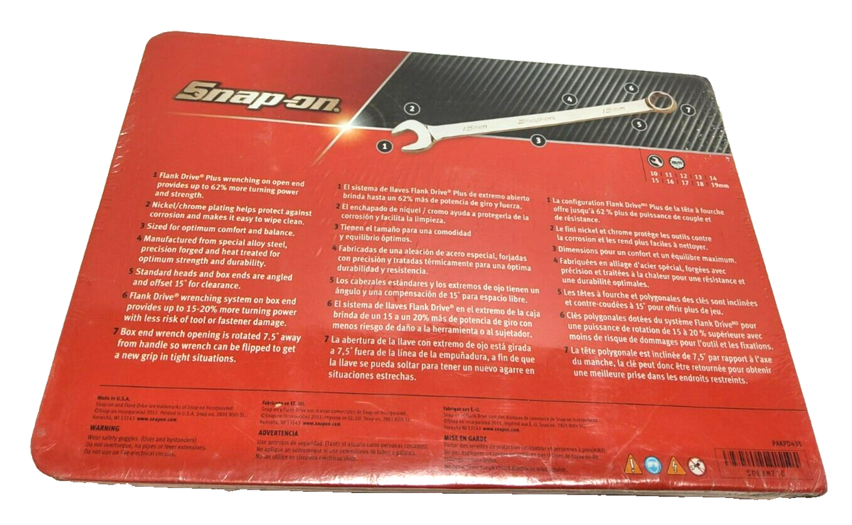 NEW Snap-on™ 10 thru 19 mm 12-point box FLANK drive PLUS NEW Snap-on™ 10 thru 19 mm 12-point box FLANK drive PLUS