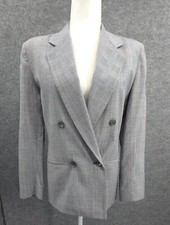 Vintage Charter Club Blazer Womens 4 Double Breasted Lined Black Houndstooth