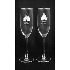 Disney Castle Happily Ever After  Wedding  set glasses personalized