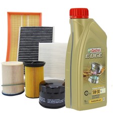 KIT TAGLIANDO VW POLO 6R AUDI A1 FABIA 1.4 TDI 75CV DAL 03/2014 + CASTROL 5W30