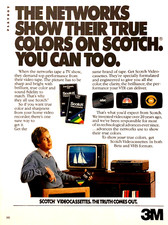 3M SCOTCH VIDEOCASSETTE TAPES—VHS & BETA—VINTAGE 1980 MAGAZINE PRINT AD