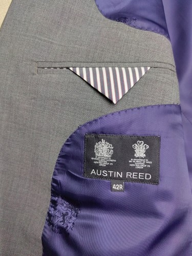 AUSTIN REED Blazer Size 42R gray 96% wool &4%Lykra - Picture 13 of 14