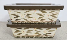 2 Temptations Presentable Ovenware by Tara Old World Brown 1.5 Qt Loaf Pan + Lid