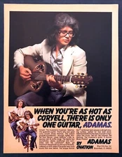 1979 Guitarist Larry Coryell Adamas Guitar by Ovation photo vintage print ad