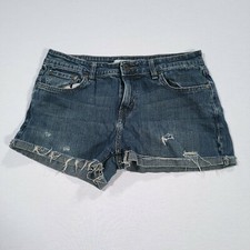 Levis 515 Womens 10P Shorts Custom Cutoff Distressed Denim Embroidered