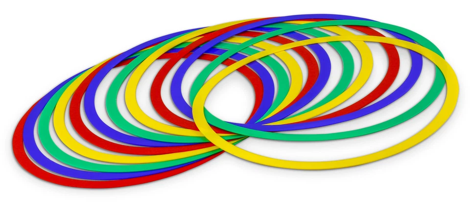 HAEST 12 anneaux de gymnastique et coordination de différentes couleurs - 45 cm