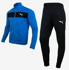 Puma Men Tech Stripe Training Suit Set Blue Black Jacket Pants Jersey 58285841