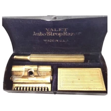 Valet Auto Strop Razor Set Antique Safety Razor Made in USA Promo Advertising