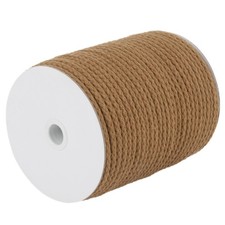 Braided Macrame Cord 8mm x 65 Yard, Brown Color, Natural Cotton Braided Cord,...