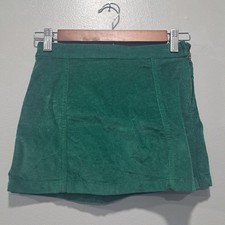 Crewcuts J.Crew Girls Green Corduroy A-Line Mini Skirt Adjustable Waist Size 8