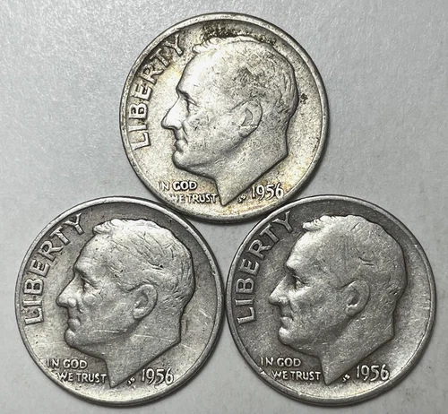 Photo of a 1956-D Roosevelt Dime from an eBay listing that sold on Jul 18, 2026