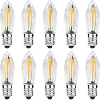 LED Glühbirne E10,Kerzen,Weihnachtsdeko,Warmweiß,14-55V,0,2W,3LM,10 Stück