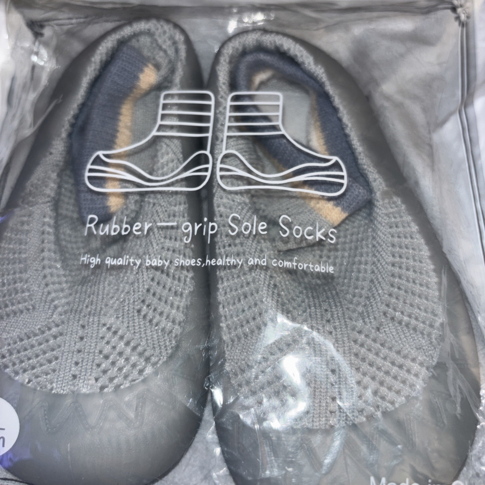 SAOLA TINY EXPLORINGS Calzini Scarpe da Neonato con Suola Grip in Gomma Blu Taglia 6