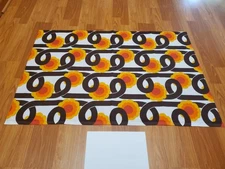 Awesome RARE Vintage Mid Century Retro 70s 60s Yel Brn Loopy Flowers Lrg Fabric!