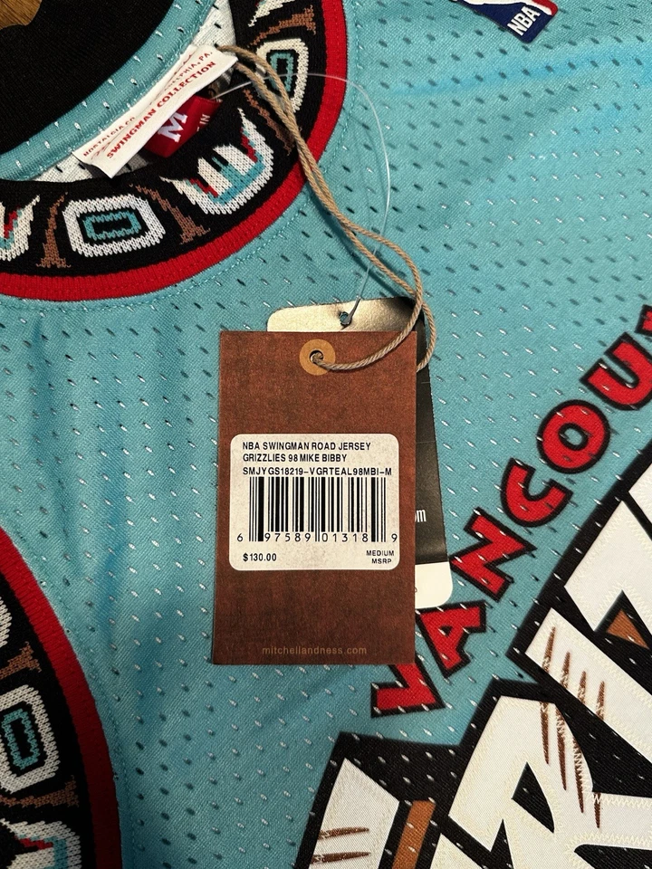 Camiseta deportiva retro Mike Bibby Vancouver Grizzlies verde azulado [mediana nueva con etiquetas] Foto 2 de 3