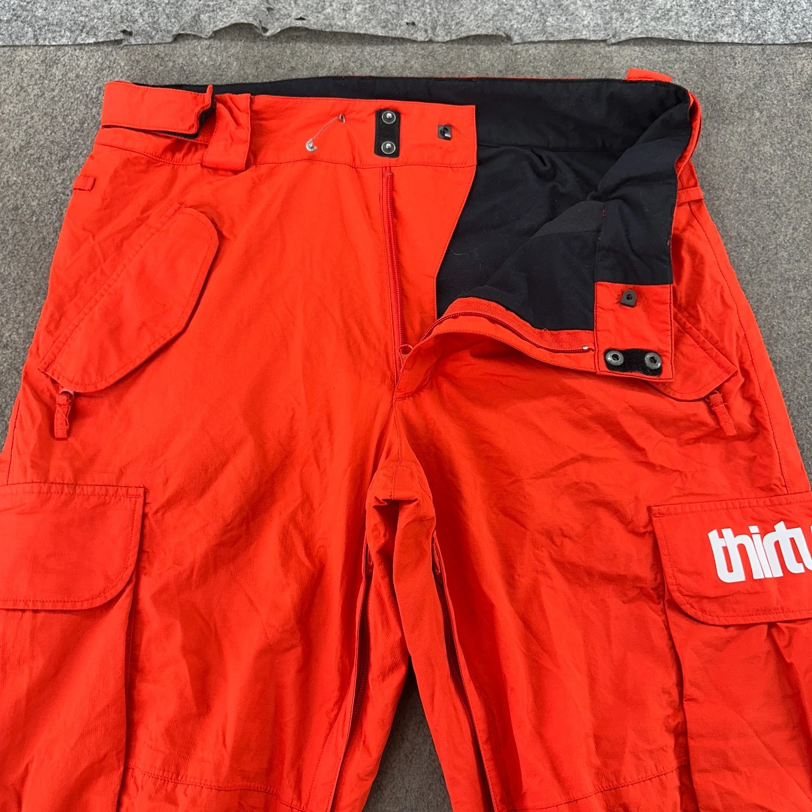 ThirtyTwo Blahzay Snow Pants Mens L Orange Lined Cargo Snowboarding Convert