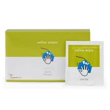 Cardinal Health Saline Wipes. 9 x 9 cm Sterile