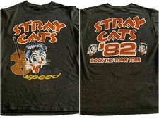 Remake Stray Cats Rock band Rock This Town Tour '82 T shirt 2 sided NH25822