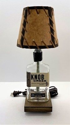 Mini Knob Creek Bottle TABLE LAMP Bar Accent Light w/ Wood Base DL Shade & Bulb