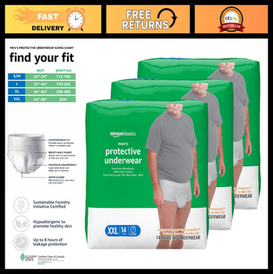 Maximum Absorbency Incontinence Underwear for Men - Leak Protection, Bladder Con