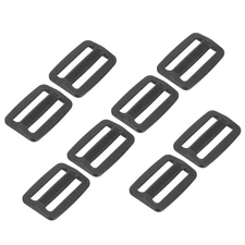8pcs Plastic Tri-glide Slide Buckle 32mm / 1-1/4 Inch Belt Adjuster Slider,Black