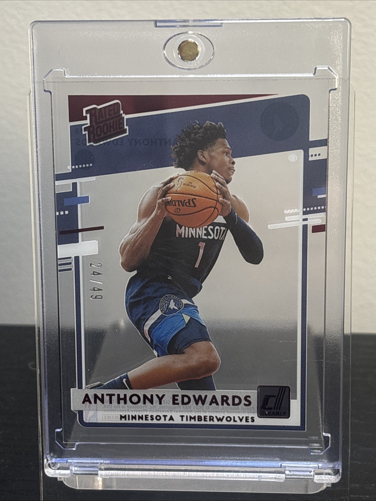 2020-21 Clearly Donruss #96 Anthony Edwards RC 24/49 Red SP