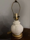Vintage White Milk Glass Table Side Lamp