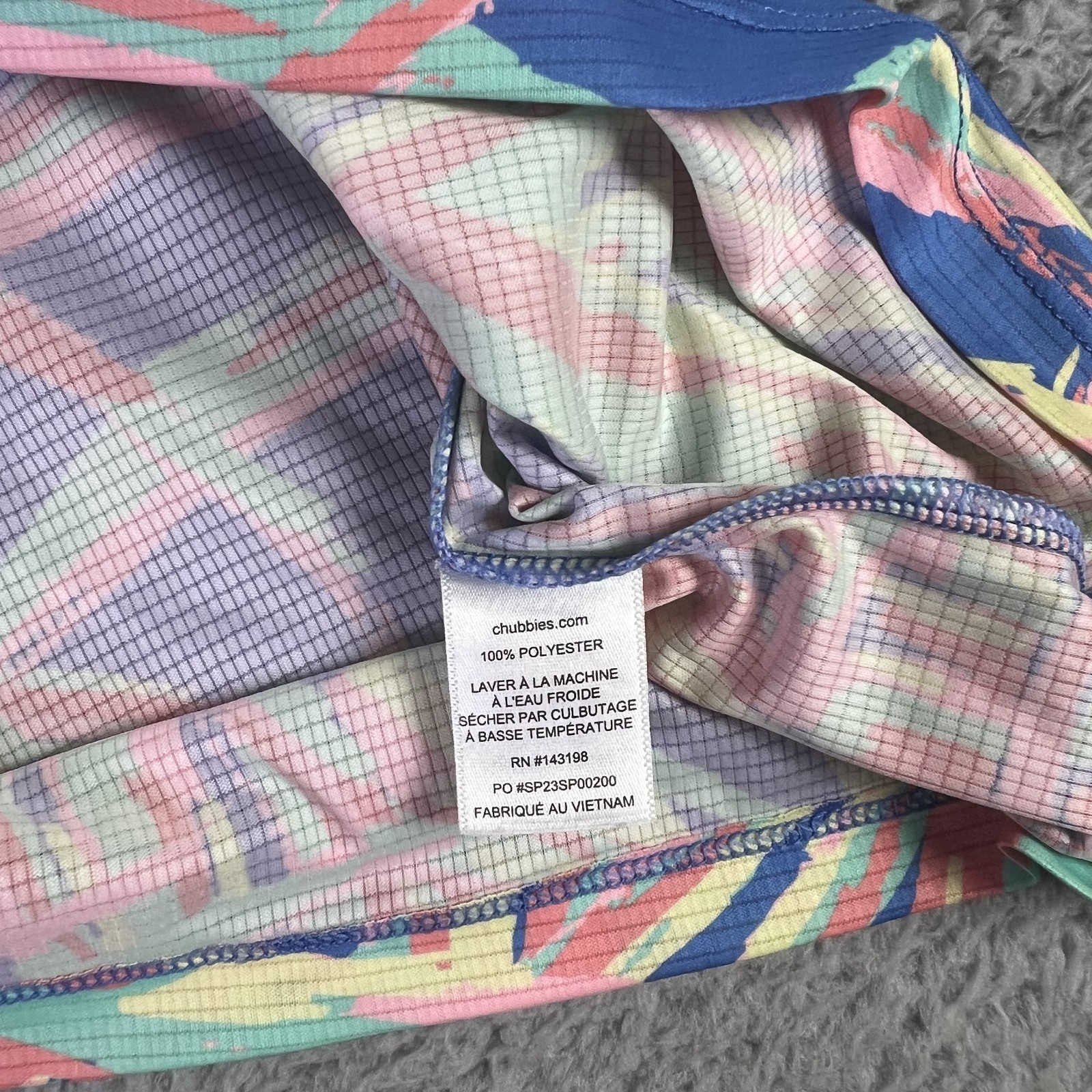 Chubbies Shirt Mens XL Blue Multi Palms Short Sleeve Performamnce Short Sleeve