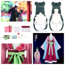 Anime Maomao Disfraz Juegos con disfraces Halloween Rosa Vestido Real Collar Cinturón Traje Completo