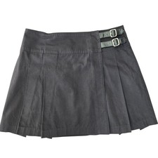 Vintage Y2K Tommy Hilfiger Indie Grunge Kilt Skirt Buckles Black Women 12