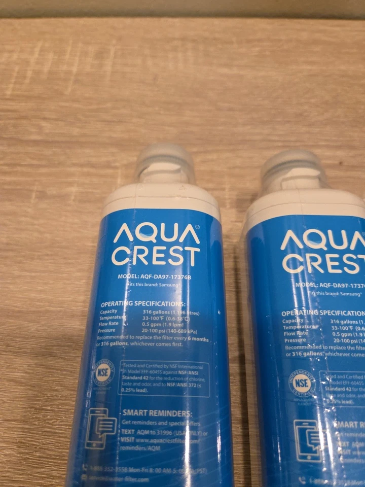 Aqua Crest 2 PACK For Samsung Model # AFQ-DA97-17376B Refrigerator Water Filter - Image 2 of 4