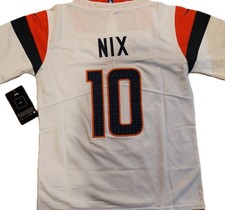 youth size denver broncos 10 bo nix S-xl stitched customized nwt. white
