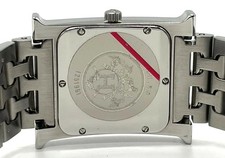 Hermes H Watch Hh1.510 Stainless Steel Quartz Ss/Qz Black Dial Silver Men'S 10