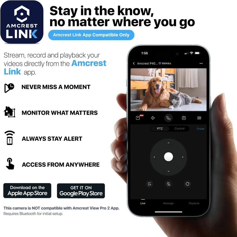 Smart 4MP WiFi Indoor Camera w/ Motion Tracking, 2-Way Audio & Night Vision - Image 3 of 4