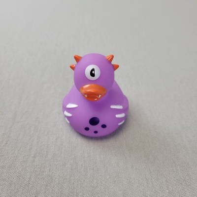 Villian Monster Rubber Duck Purple Cyclops Horns Classic Floating Bath Toy 2''