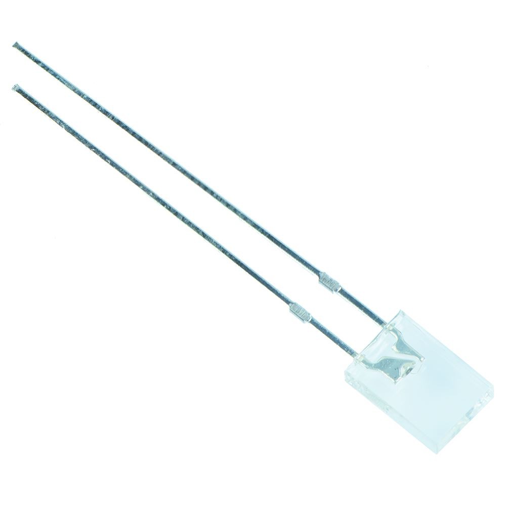 100 x Amber Rectangular 2 x 5mm Water Clear LED 300mcd 120°