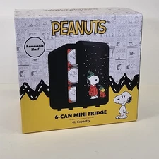 Peanuts Mini Fridge Cooler Compact 6 Cans Drinks Snacks Skincare Snoopy - New