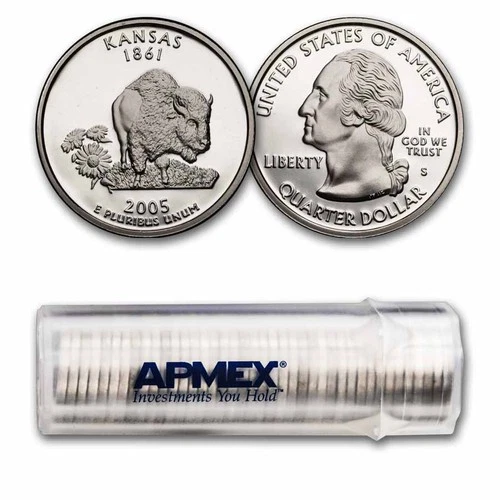 2005-S Kansas State Quarter Gem Proof 40-Coin Roll