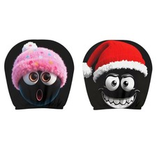 2x Funny Cartoon Face Car Headrest Cover Christmas Vehicle Seat Head Rest Cover