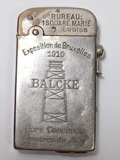 1910 French Semi Auto Souvenir Expo De Bruxelles Top Fill Lighter Flamidor? GB28