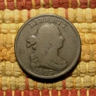 Photo of a 1803-P Half Cent from an eBay listing that sold on Jul 7, 2026