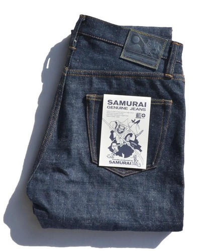 Samurai 18oz "Ai-Benkei" Selvedge Indigo Denim Jeans Relaxed Tapered S211AX 35