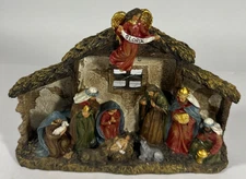 Christmas Nativity Figurines LED Light Large Holy Family Nativity Scenes Manger