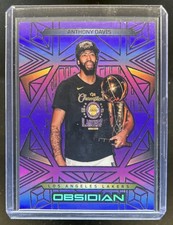2024-25 Panini Obsidian Anthony Davis Electric Etch Purple Flood #/75 Lakers