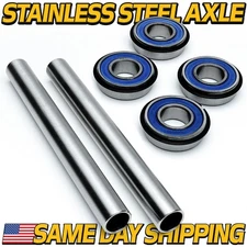 (2 Kits) Stainless Axle & Wheel Bearings for BadBoy MZ MZ-Magnum MZ-Rambler