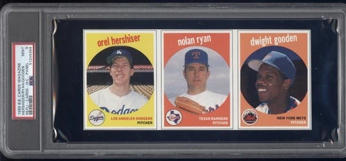 1989 BB Cards Magazine Nolan Ryan / Orel Hershiser / Dwight Gooden PSA 9 NO 10s