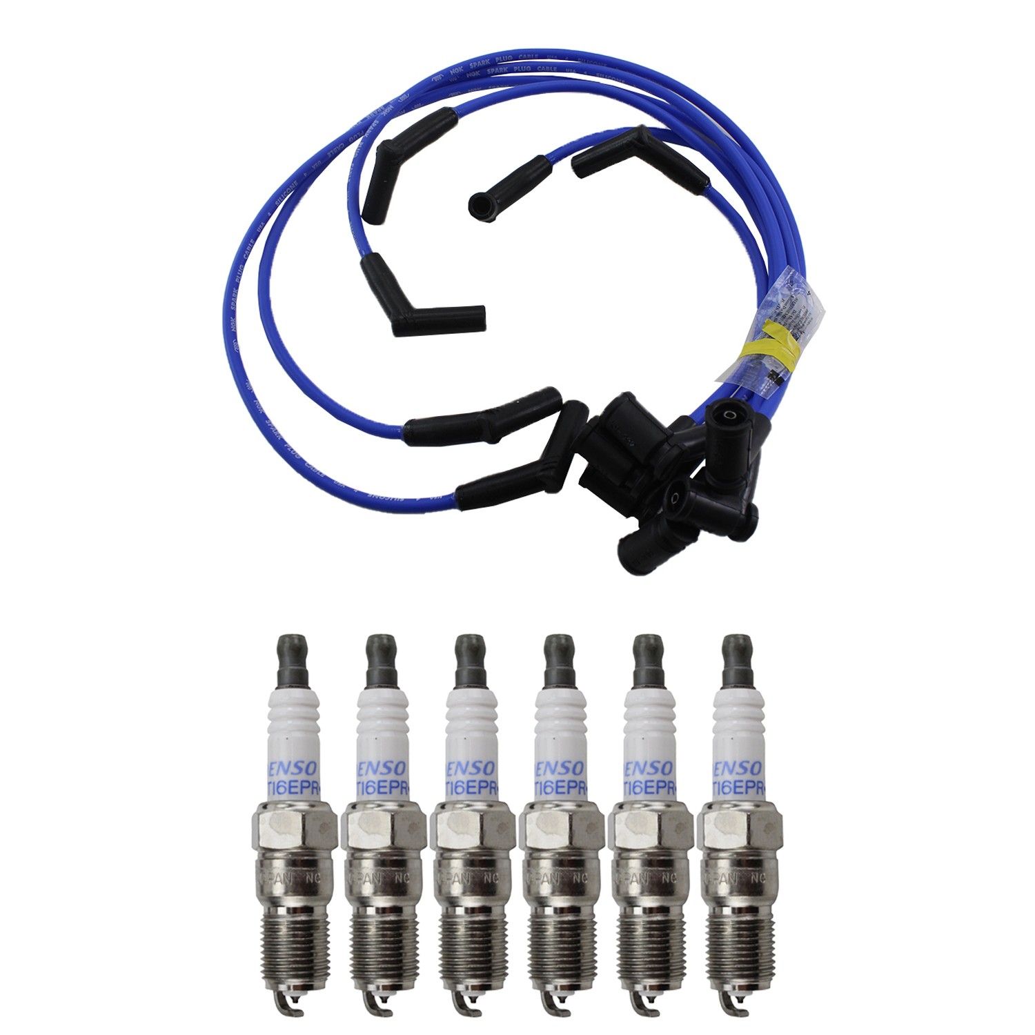 NGK Wire Set  Denso 6 Double Platinum Spark Plugs Kit for Sable Taurus 3.0L V6