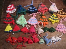 Lot of 28+Handmade BELLS Crochet Yarn Christmas Tree Ornaments