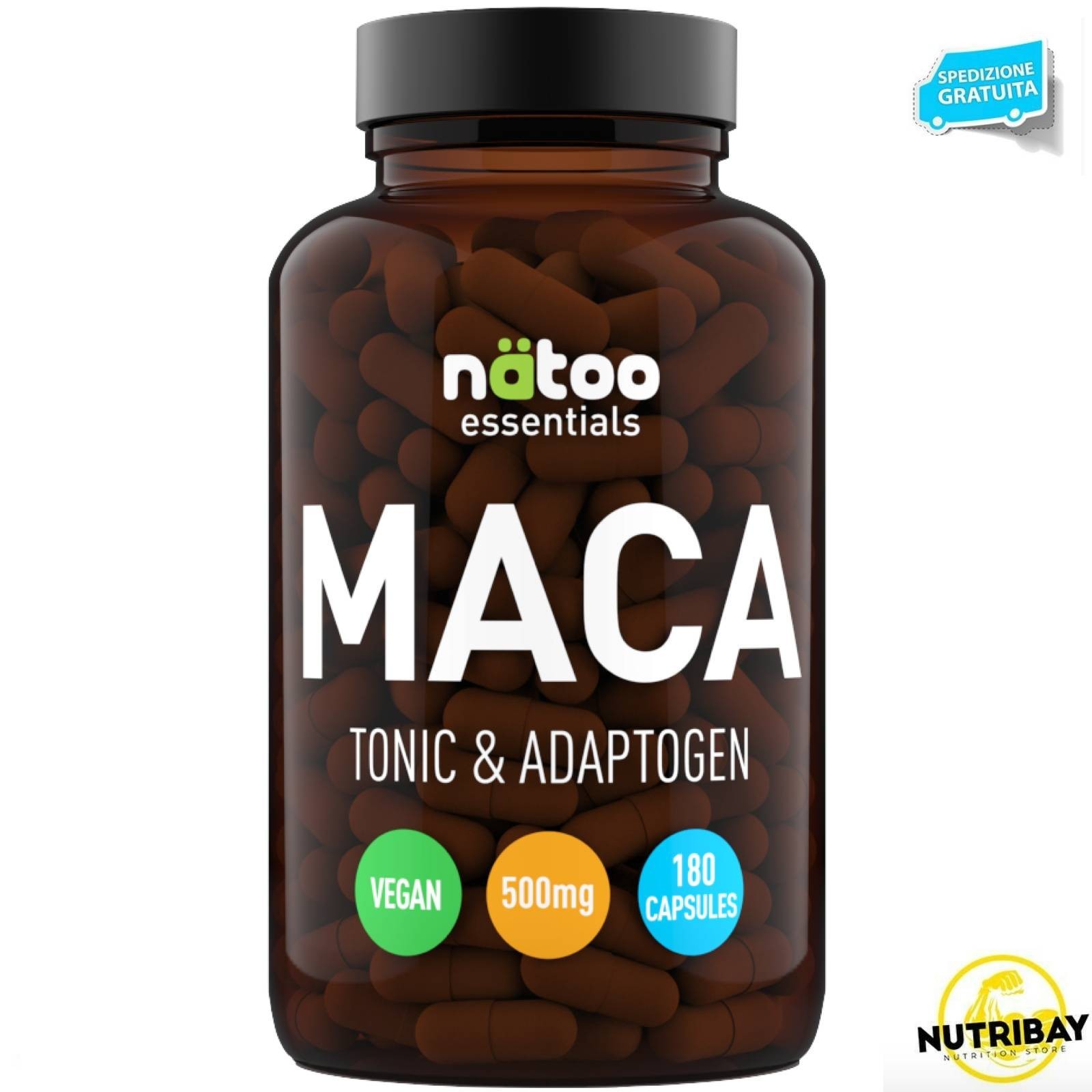 Natoo Essentials Maca 180 Caps - Integratore Tonico per Energia e Libido